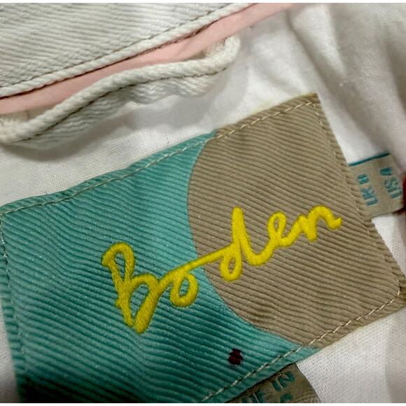 Boden Womens White Denim Trucker Jean Jacket Medium Classic Small Preppy 90s - Picture 7 of 7